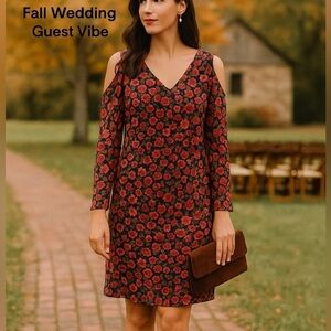 Lauren Ralph Lauren Floral Cold-Shoulder Dress – Size 4 & 8